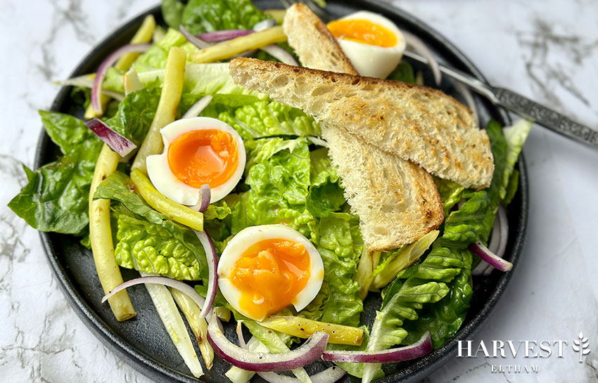 You are currently viewing Coz & Yellow Bean Salad with Eggs & Homemade Sourdough Croutons