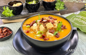 Read more about the article Marisa’s Kitchen Pumpkin Soup with Chorizo & Croutons